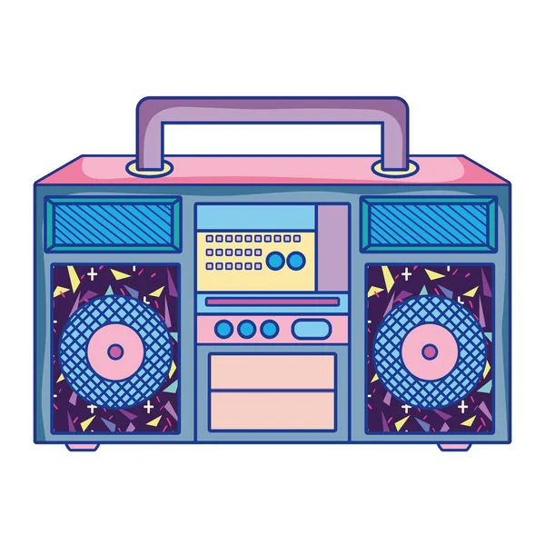 Retro Rádio Objeto Música Tecnologia Vetor Ilustração —  Vetores de Stock