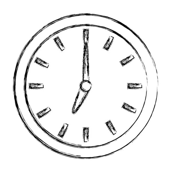 Grunge Círculo Relógio Objeto Ícone Estilo Vetor Ilustração — Vetor de Stock