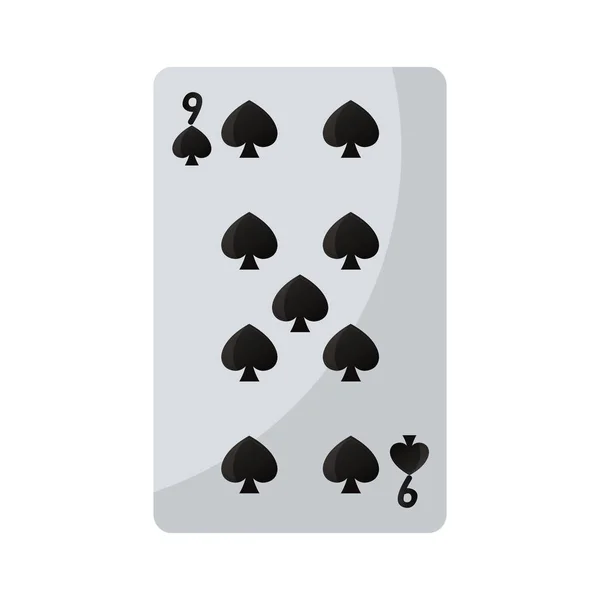 Nio Gäddor Kasino Kort Spel Vektorillustration — Stock vektor