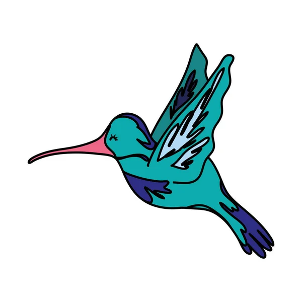 Color Nice Exotic Bird Animal Flying Vector Illustration — Stock Vector