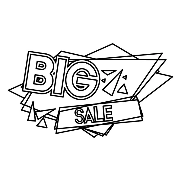 Line Big Sale Promo Label Message Vector Illustration — Stock Vector