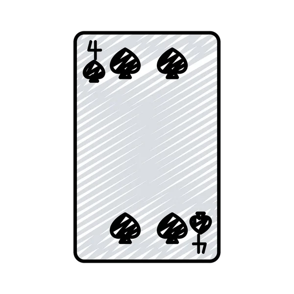 Doodle Τέσσερις Pikes Καζίνο Κάρτα Παιχνίδι Διανυσματικά Εικονογράφηση — Διανυσματικό Αρχείο