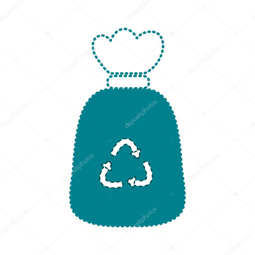 dotted shape garbage bag object with biodegradable trash vector illustration