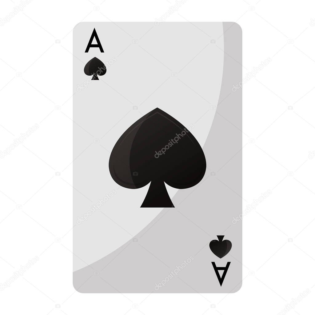 A of pikes poker card game vector illustration
