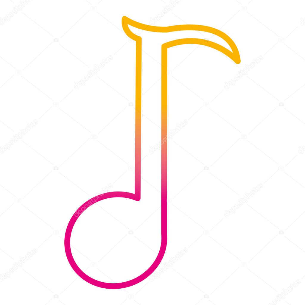 degraded line quarter musical note sign rhythm vector illustration