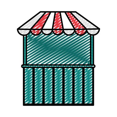 Karnaval mağaza festival olay stil vektör çizim doodle