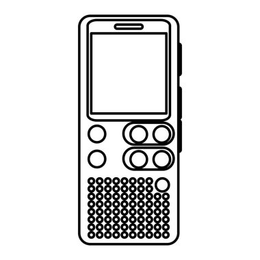 çizgi dijital ses kaydedici ekipman teknoloji vektör çizim