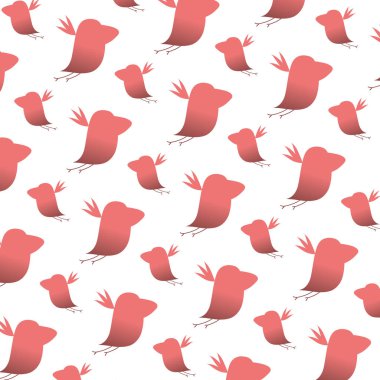 siluet güzel kuş hayvan arka plan vektör çizim