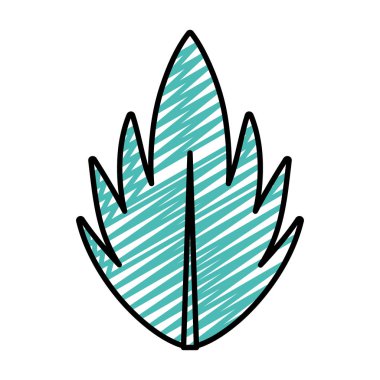 Doğa stil vektör çizim ile güzellik egzotik yaprak doodle