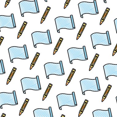 yaprak kağıt ve sanat croyon arka plan vektör çizim doodle