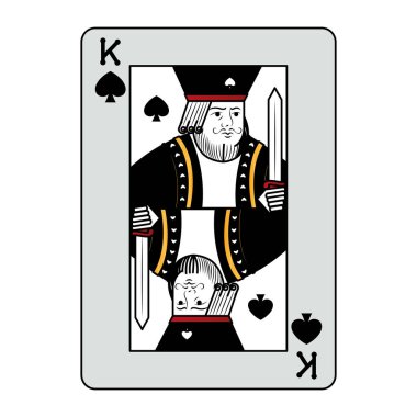 Renk Kral casino kart oyun vektör çizim maça
