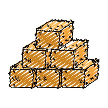 Doğa saman balya çiftliği tarım vektör çizim doodle