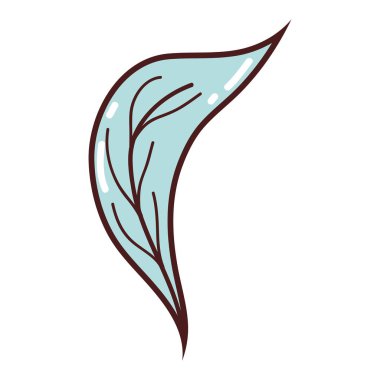 şirin doğal yaprak botanik stil vektör çizim