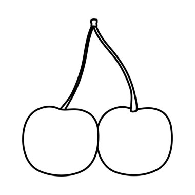 satır lezzetli cherrys meyve rganic vitamini vektör çizim ile