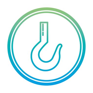 bozulmuş satır metal kanca simgesi ekipman amblemi vektör çizim