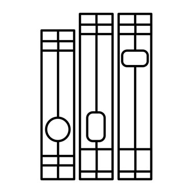 satır yakın açık yönetim kurulu stili nesneleri vektör çizim kitapları