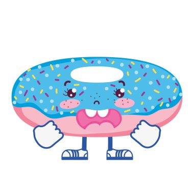 kolları ve bacakları vektör çizim ile Kawaii mutlu conut