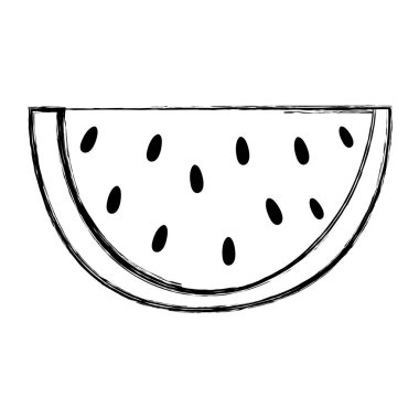 Grunge lezzetli dilim karpuz meyve beslenme vektör çizim