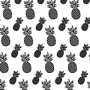satır lezzetli ananas organik meyve arka plan vektör çizim