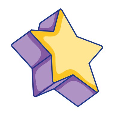 3D parlak yıldız şekli stil vektör çizim