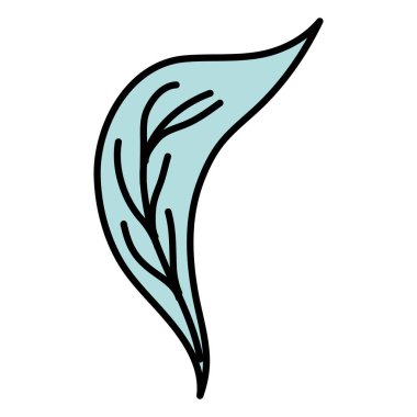 renk sevimli doğal yaprak botanik stil vektör çizim