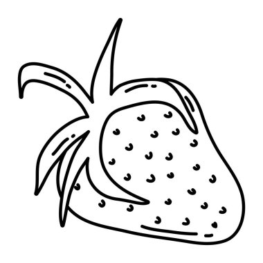satır lezzetli çilek meyve organik vitamin vektör çizim