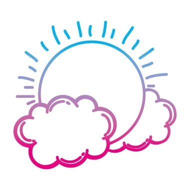 bozulmuş hattı doğa güneş hava ile bulutlar tasarlamak vektör