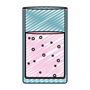 taze yüzlü meyve içecek cam vektör çizim doodle