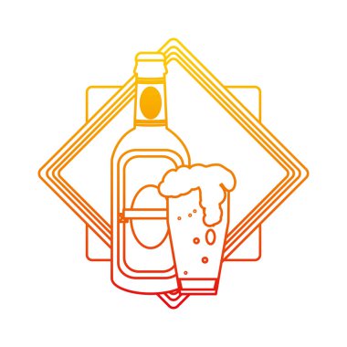 bozulmuş satır likör şişesi ve bira cam amblemi vektör çizim