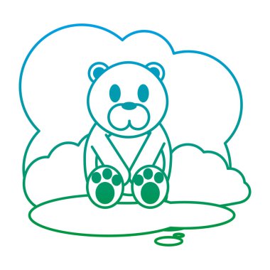 bozulmuş satır sevimli ayı vahşi hayvan manzara vektör çizim