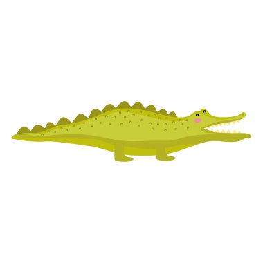 çok güzel timsah vahşi hayvan yaratık vektör çizim