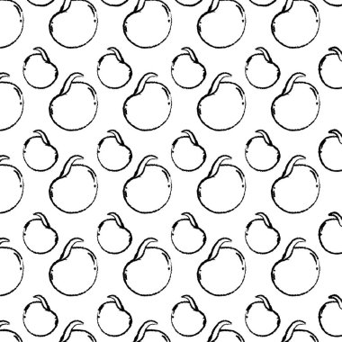 Grunge lezzetli elma organik meyve arka plan vektör çizim