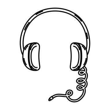 satır kulaklık modern müzik radyo sinyalleriyle iletilen teknoloji vektör çizim