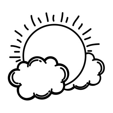 satır doğa güneş hava ile bulutlar tasarlamak vektör