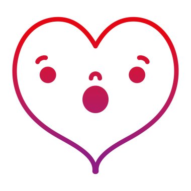 bozulmuş satır kawaii kalp şirin aşk vektör çizim şaşırttı