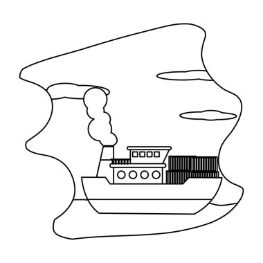 satır gemi deniz taşıma teslim kapsayıcılar vektör çizim ile