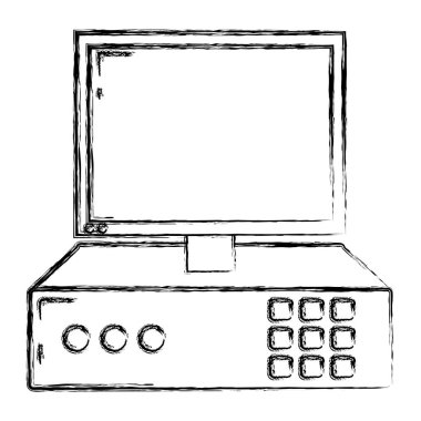 Grunge elektronik ekran bilgisayar hizmet teknoloji vektör çizim