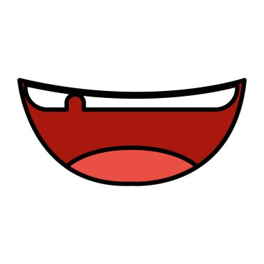 renk güzel ağız Stil Dili ve diş vektör çizim olmadan