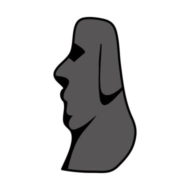 Paskalya Adası vektör çizim üzerinden renk moai klasik heykel