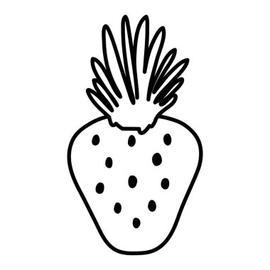 satır egzotik çilek tropikal taze meyve vektör çizim