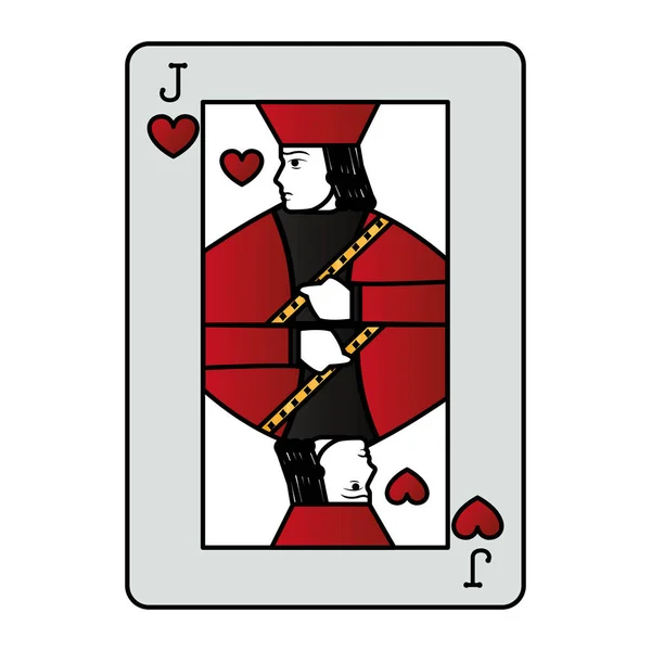 Farbe Jack Hearts Casino Kartenspiel Vektor Illustration — Stockvektor