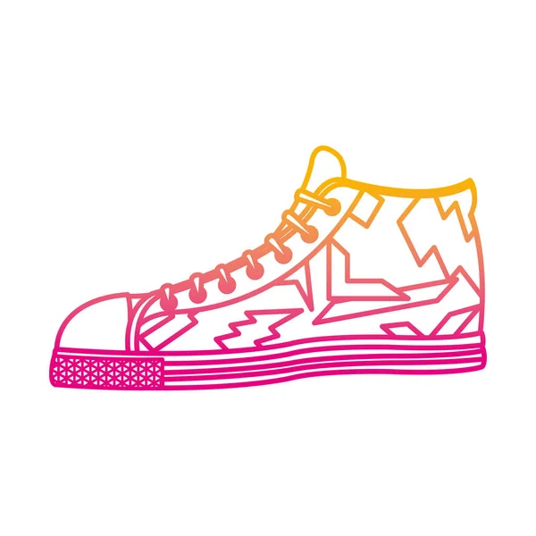 Деградована Лінія Моди Кросівок Зручне Взуття Стиль Векторні Ілюстрації — стоковий вектор