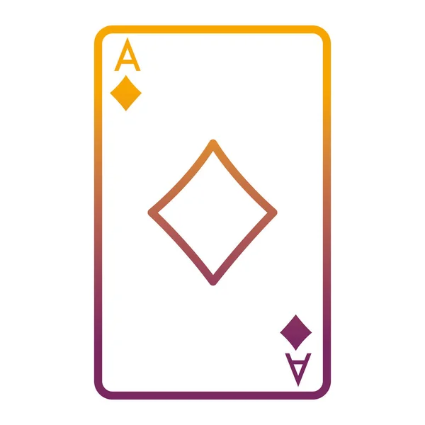 Aangetaste Lijn Van Diamanten Poker Card Game Vectorillustratie — Stockvector