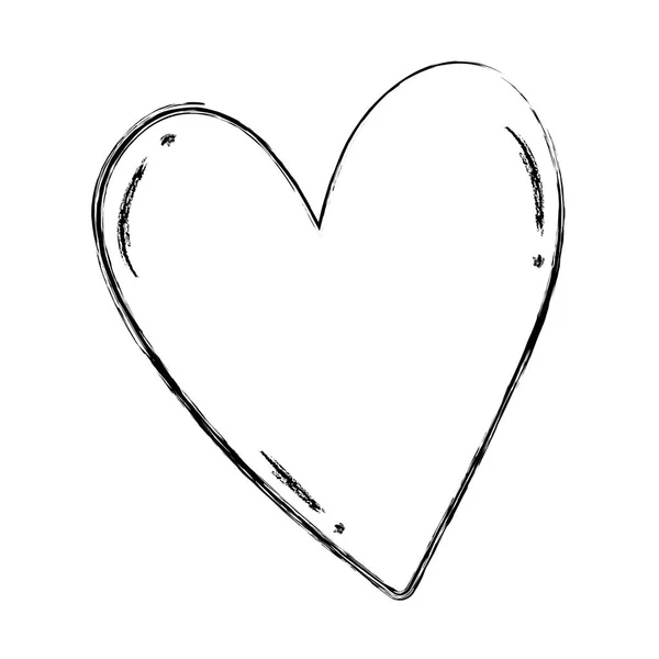 Grunge Coeur Symbole Amour Passion Dessin Vectoriel Illustration — Image vectorielle