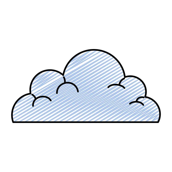 Doodle Nature Fluffy Cloud Sky Weather Vector Illustration — Stock Vector