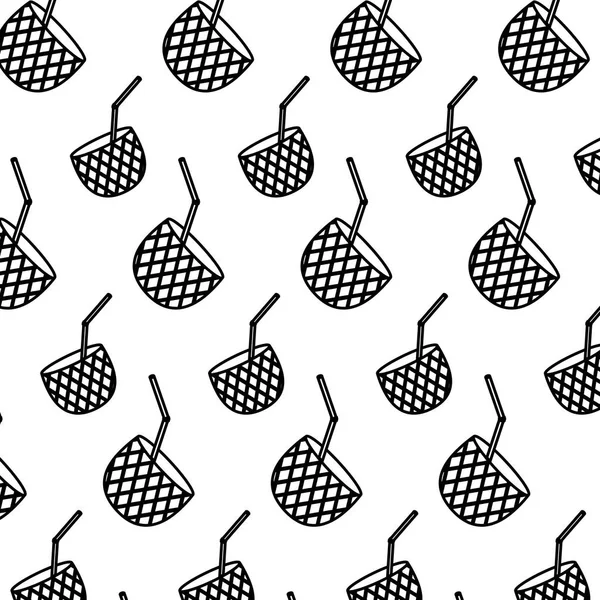 Linie Köstliche Ananas Smoothie Obst Hintergrund Vektor Illustration — Stockvektor