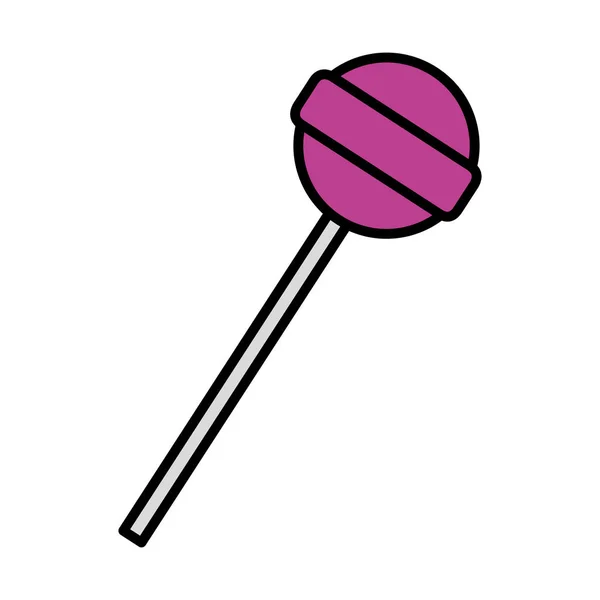 Color Sweet Lollipop Candy Delicious Caramel Vector Illustration — Stock Vector