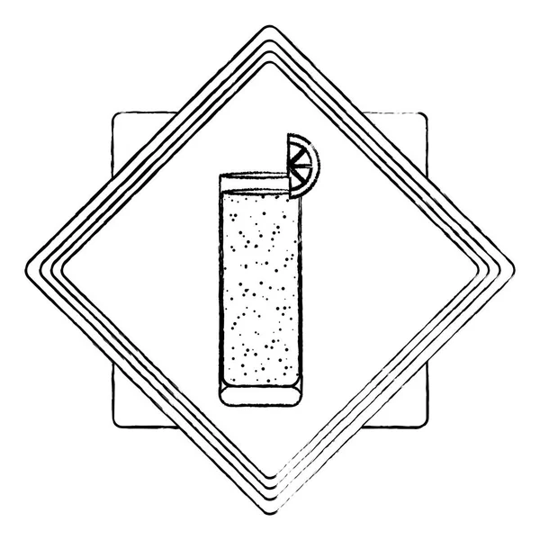格格葡萄鸡尾酒玻璃白酒会徽向量插图 — 图库矢量图片