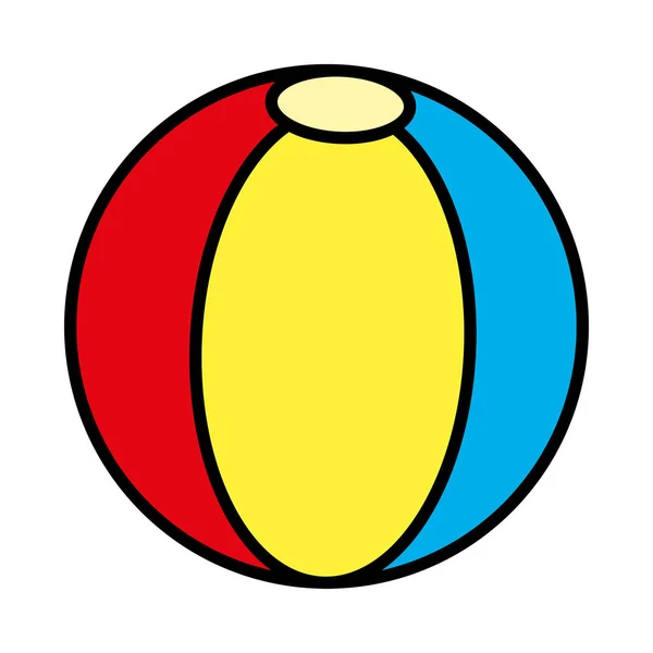 Color Bola Plástico Playa Juguete Inflable Vector Ilustración — Archivo Imágenes Vectoriales