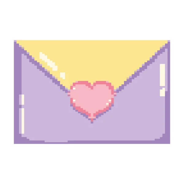 Cartão Amor Pixelado Com Ilustração Vetorial Estilo Coração — Vetor de Stock